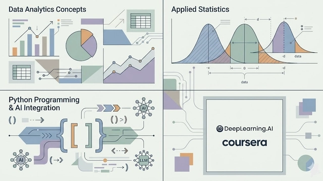 دورة شهادة احترافية عبر الإنترنت في تحليل البيانات من DeepLearning.AI